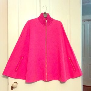 “Crown & Ivy” brand hot pink zip up poncho